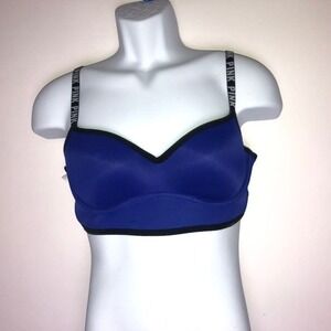PINK Victoria's Secret Blue & Black Sports Bra Large